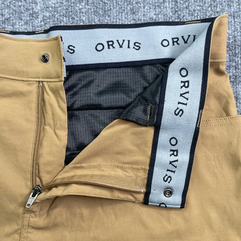 Orvis Cargo Short Mens 36 Tan Stretch Utility Hiking Outdoor Casual